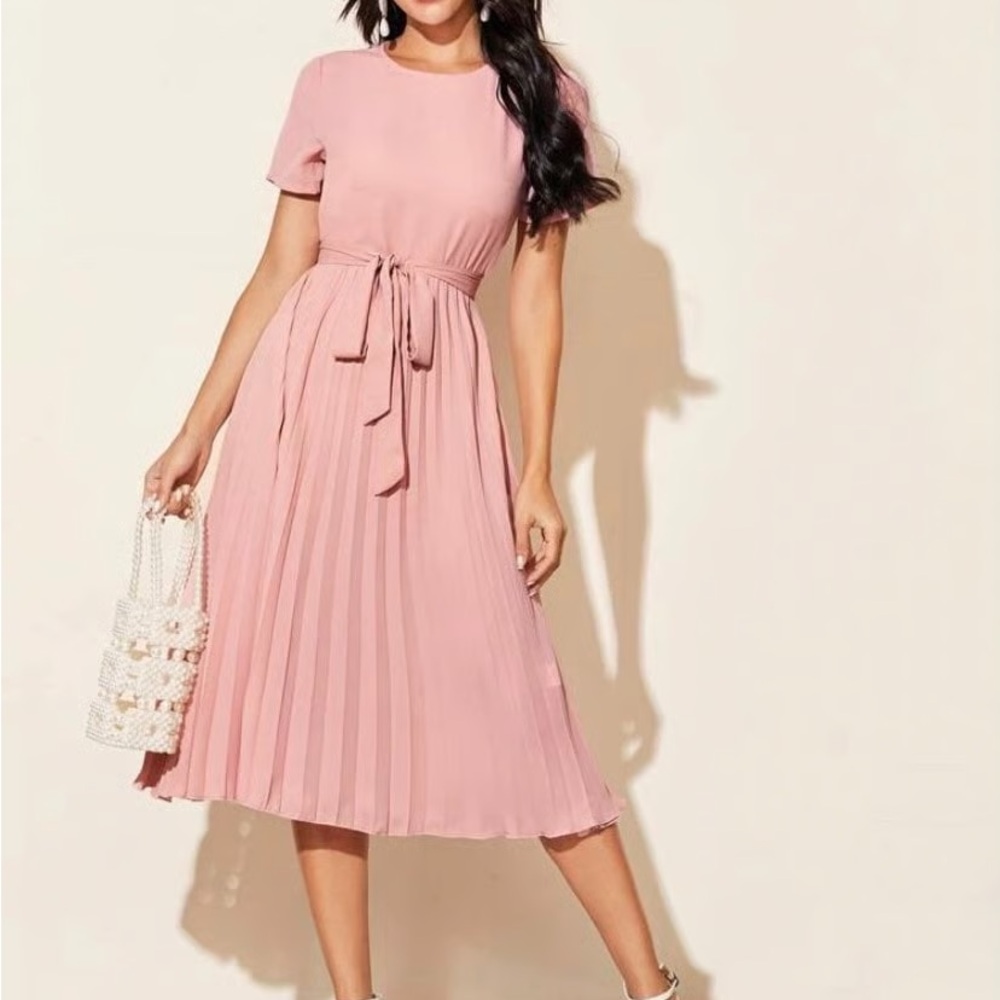 SHEIN Blush Pink Midi Dress BRAND NEW